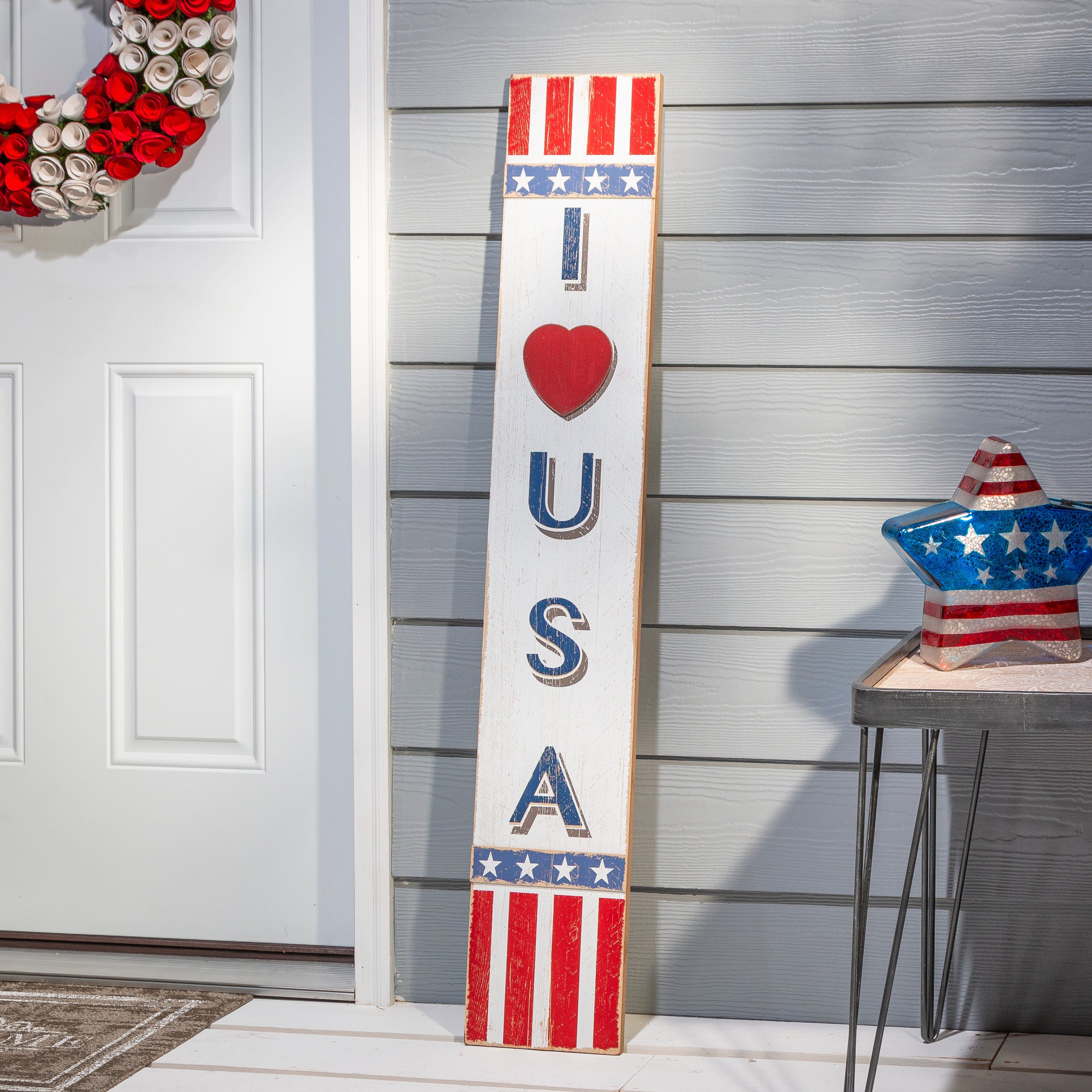 47.2 Inch Tall Wood Americana Decor Set of 3